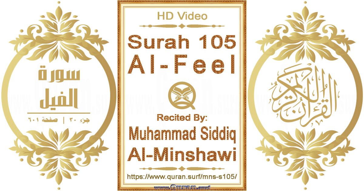 Surah 105 Al-Feel || Reciting by Muhammad Siddiq Al-Minshawi