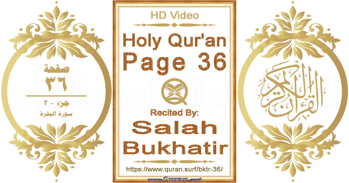 Holy Qur'an Page 036 || Reciting by Salah Bukhatir