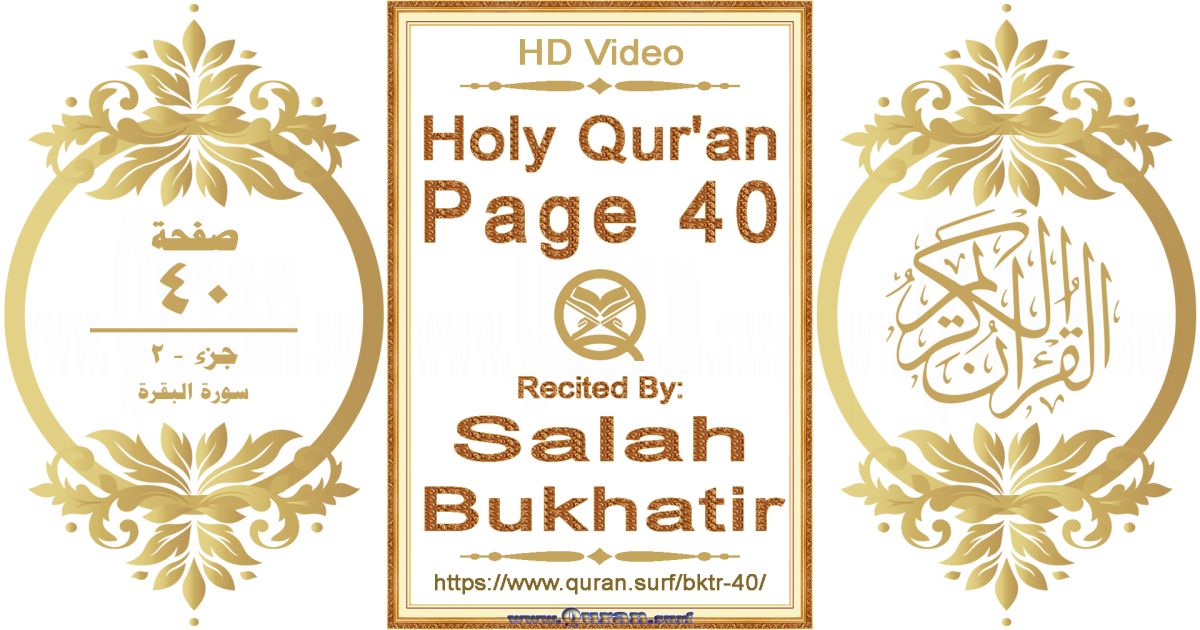 Holy Qur'an Page 040 || Reciting by Salah Bukhatir