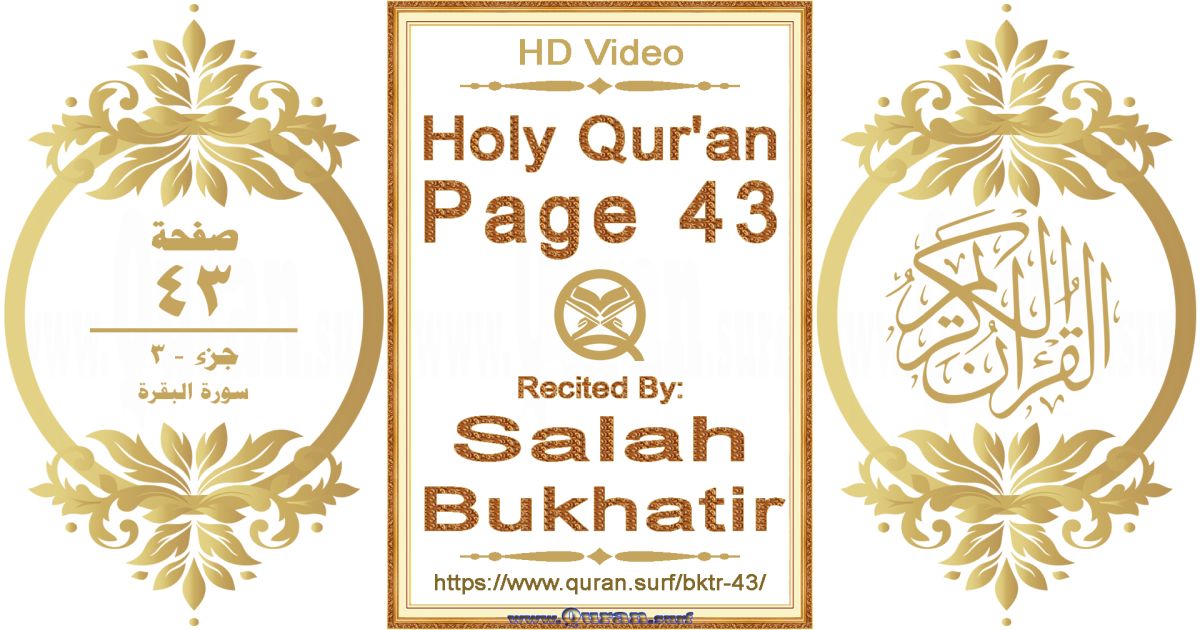 Holy Qur'an Page 043 || Reciting by Salah Bukhatir