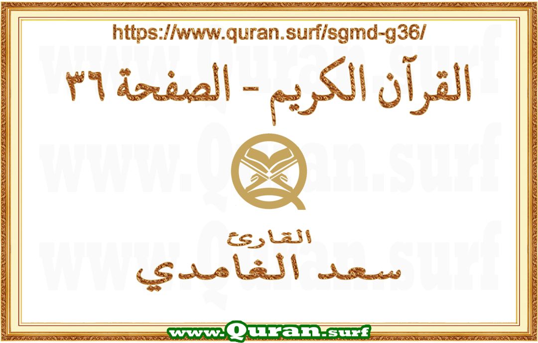 Holy Qur'an Page 036 | Saad Al-Ghamdi | Text highlighting vertical video on Holy Quran Recitation