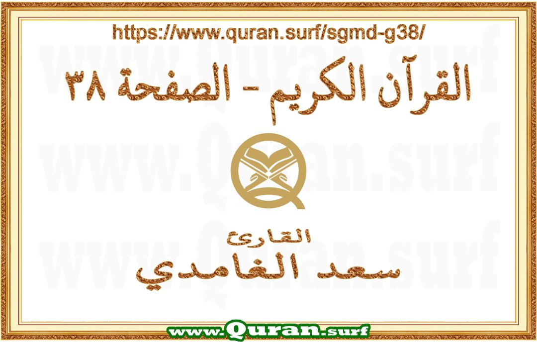 Holy Qur'an Page 038 | Saad Al-Ghamdi | Text highlighting vertical video on Holy Quran Recitation