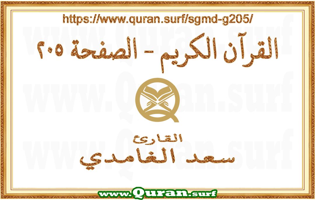 Holy Qur'an Page 205 | Saad Al-Ghamdi | Text highlighting vertical video on Holy Quran Recitation