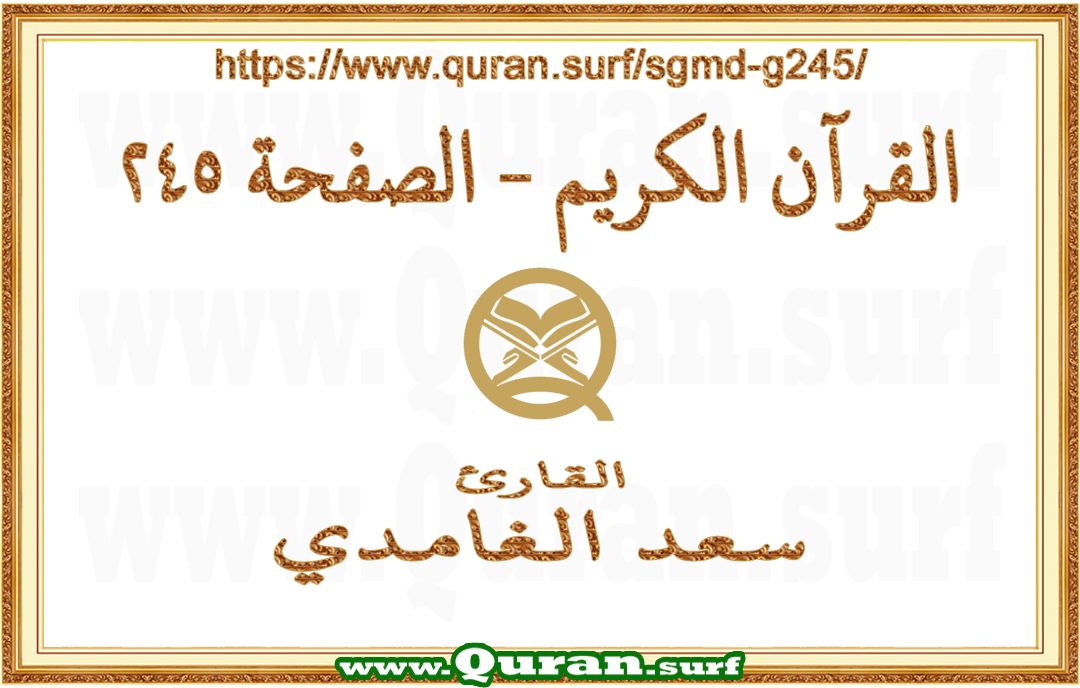 Holy Qur'an Page 245 | Saad Al-Ghamdi | Text highlighting vertical video on Holy Quran Recitation