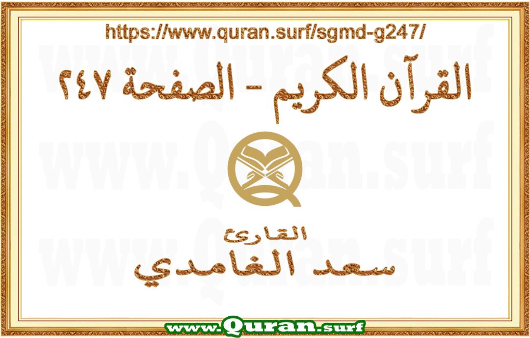 Holy Qur'an Page 247 | Saad Al-Ghamdi | Text highlighting vertical video on Holy Quran Recitation