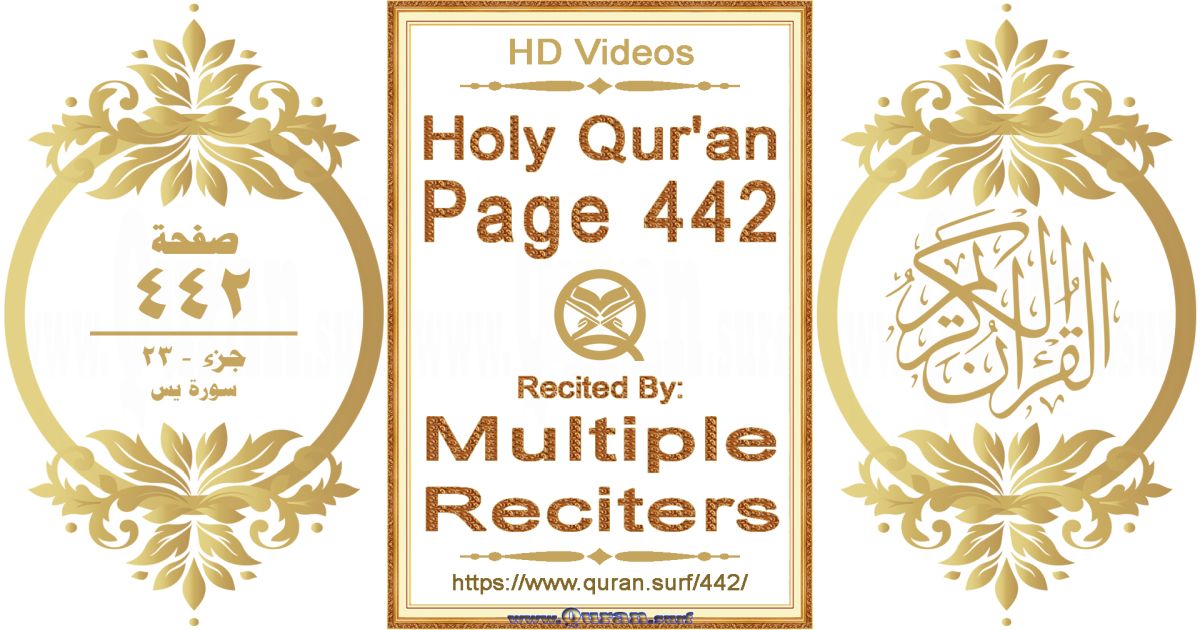 Holy Qur'an Page 442 HD videos playlist by multiple reciters