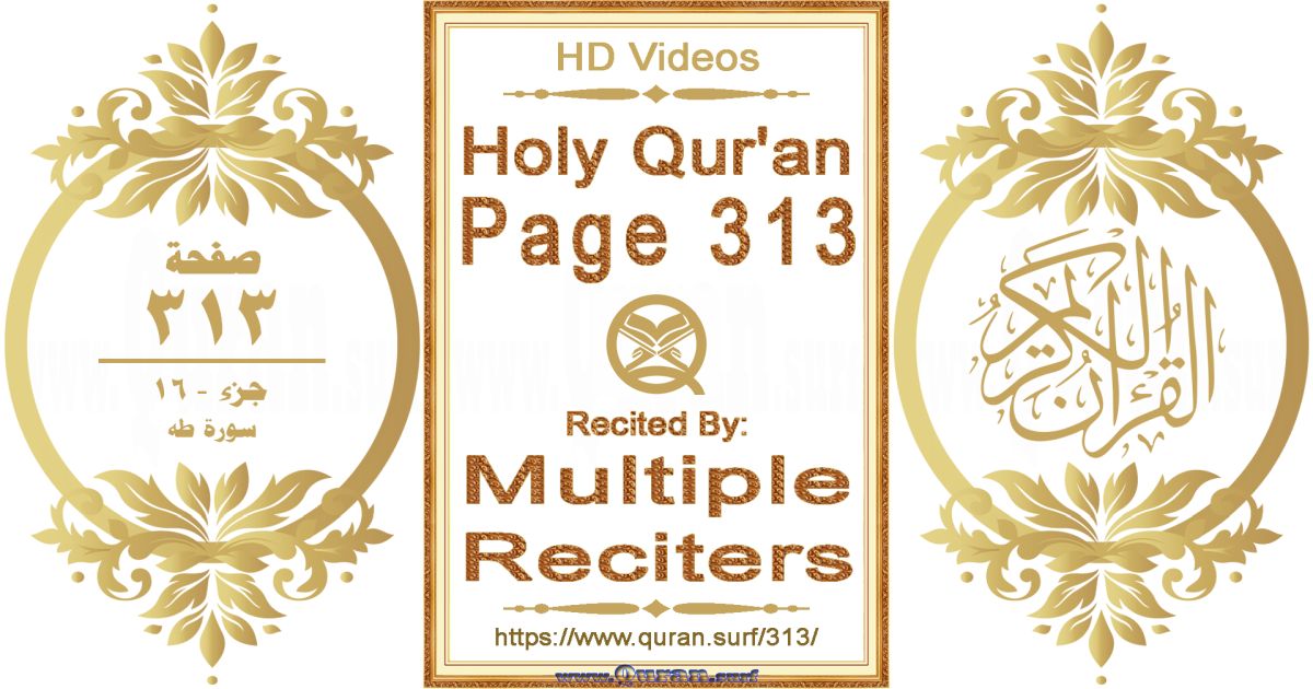 Holy Qur'an Page 313 HD videos playlist by multiple reciters