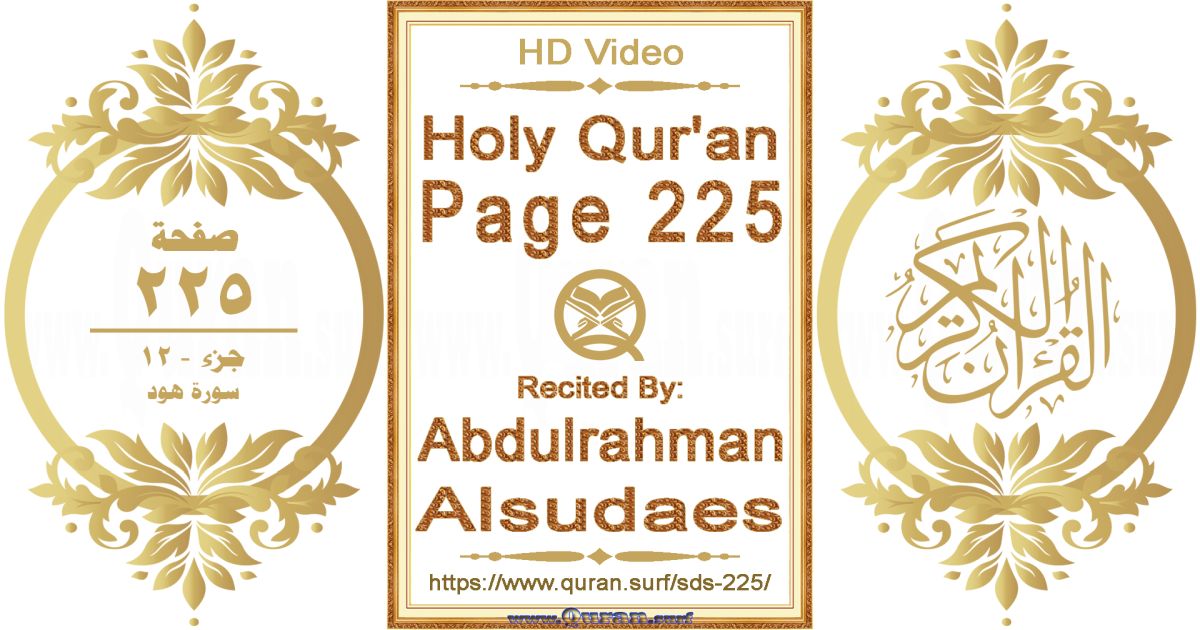 Holy Qur'an Page 225 || Reciting by Abdulrahman Alsudaes