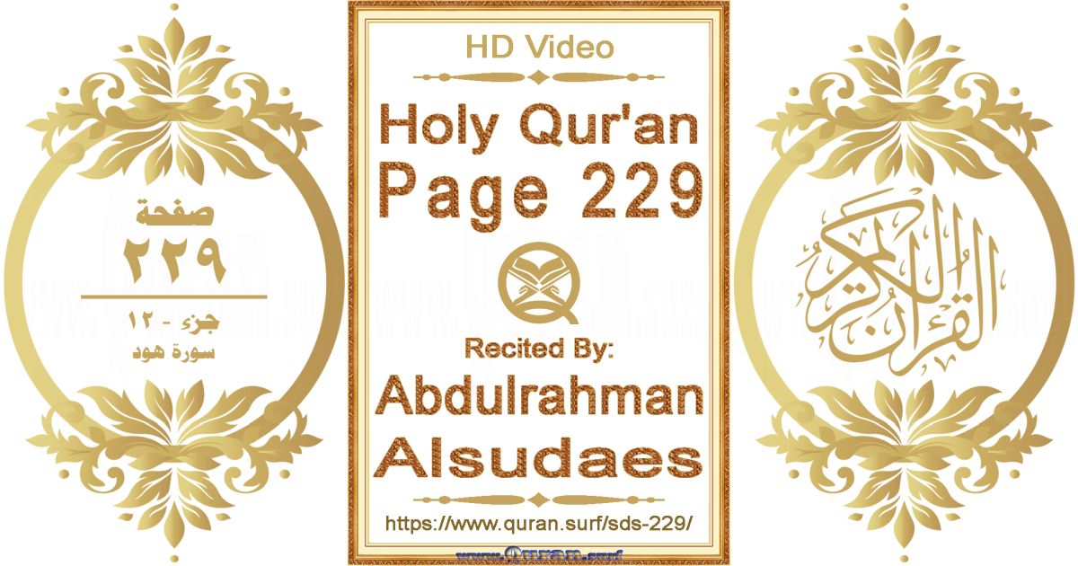 Holy Qur'an Page 229 || Reciting by Abdulrahman Alsudaes